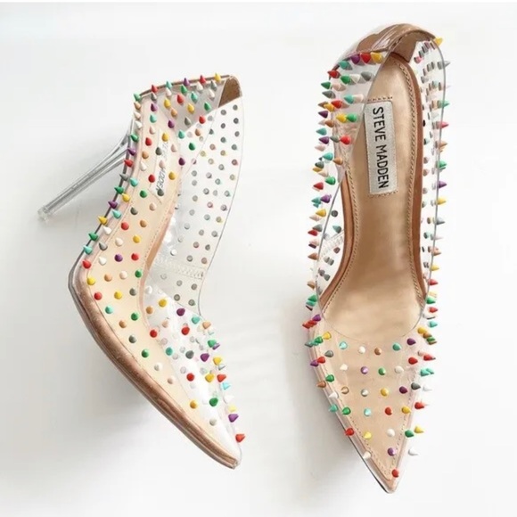 EUC Steve Madden Vala Multicolored Studded Stilettos Size 11 - Picture 3 of 14